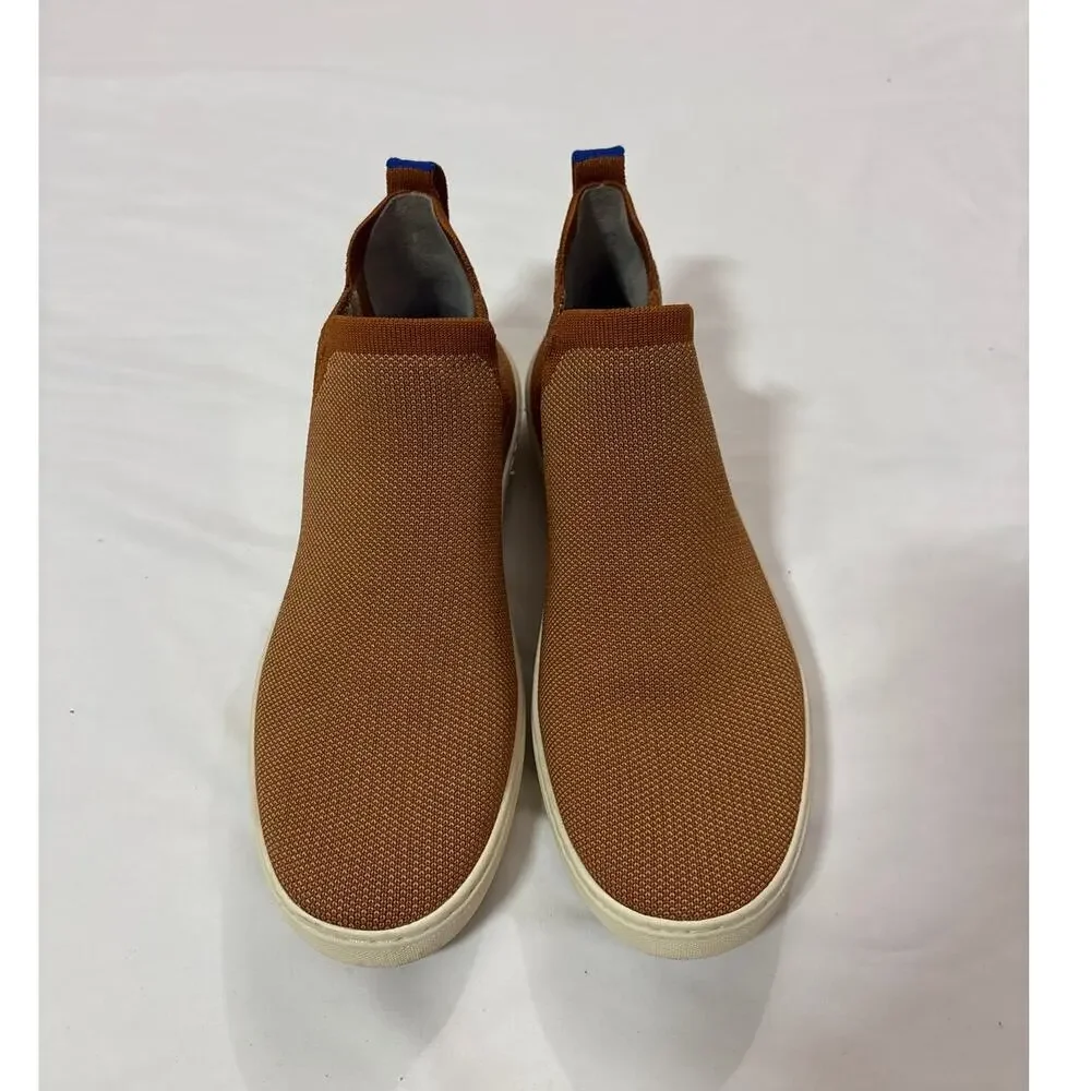 Rothy's Women’s 8.5 Chelsea Ankle Boots Fawn Knit Casual Pull On Office Everyday